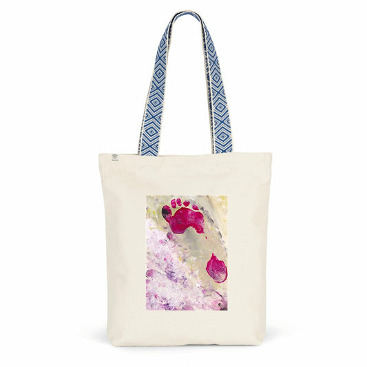 Design by Maria - Ethnic totebag - Footprints on the beach
