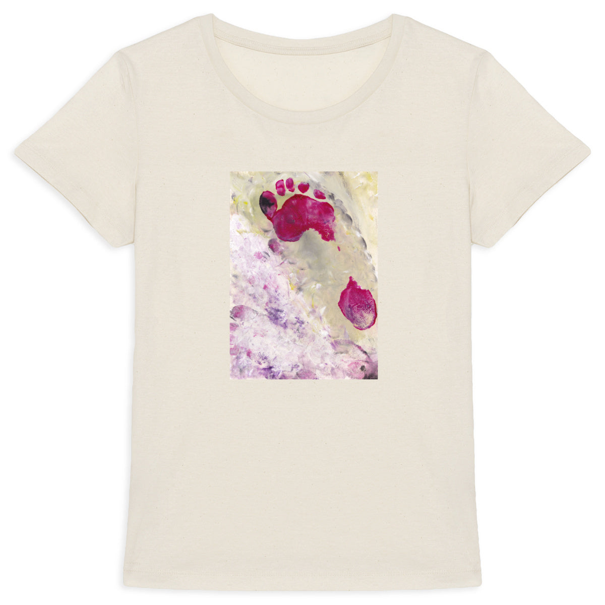 Design by Maria - Women's heavyweight T-shirt - Footprints on the beach