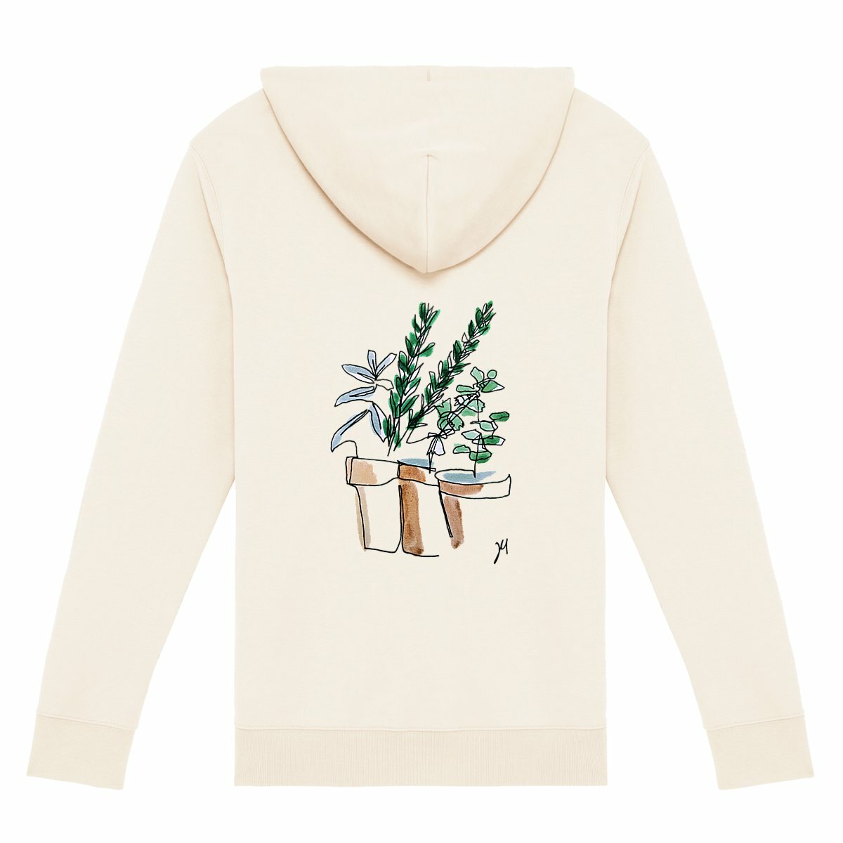 Design by Jana - Zip Hoodie - Plants - back_0
