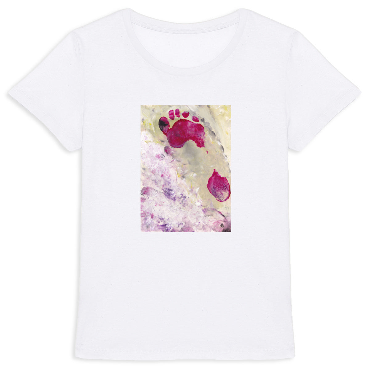 Design by Maria - Women's heavyweight T-shirt - Footprints on the beach