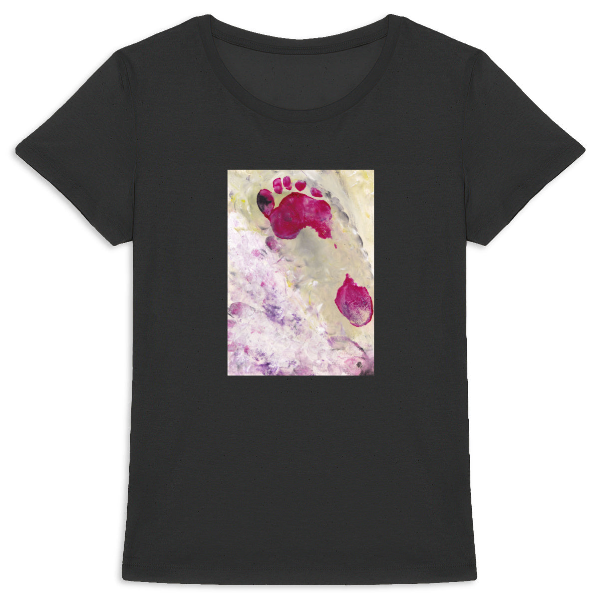 Design by Maria - Women's heavyweight T-shirt - Footprints on the beach