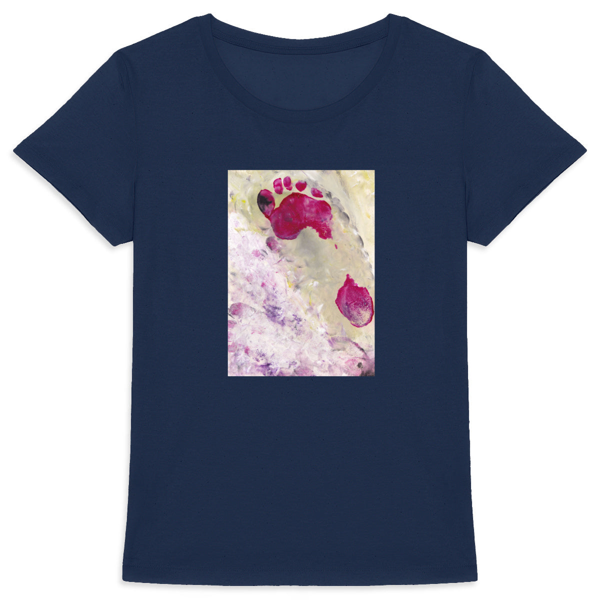Design by Maria - Women's heavyweight T-shirt - Footprints on the beach