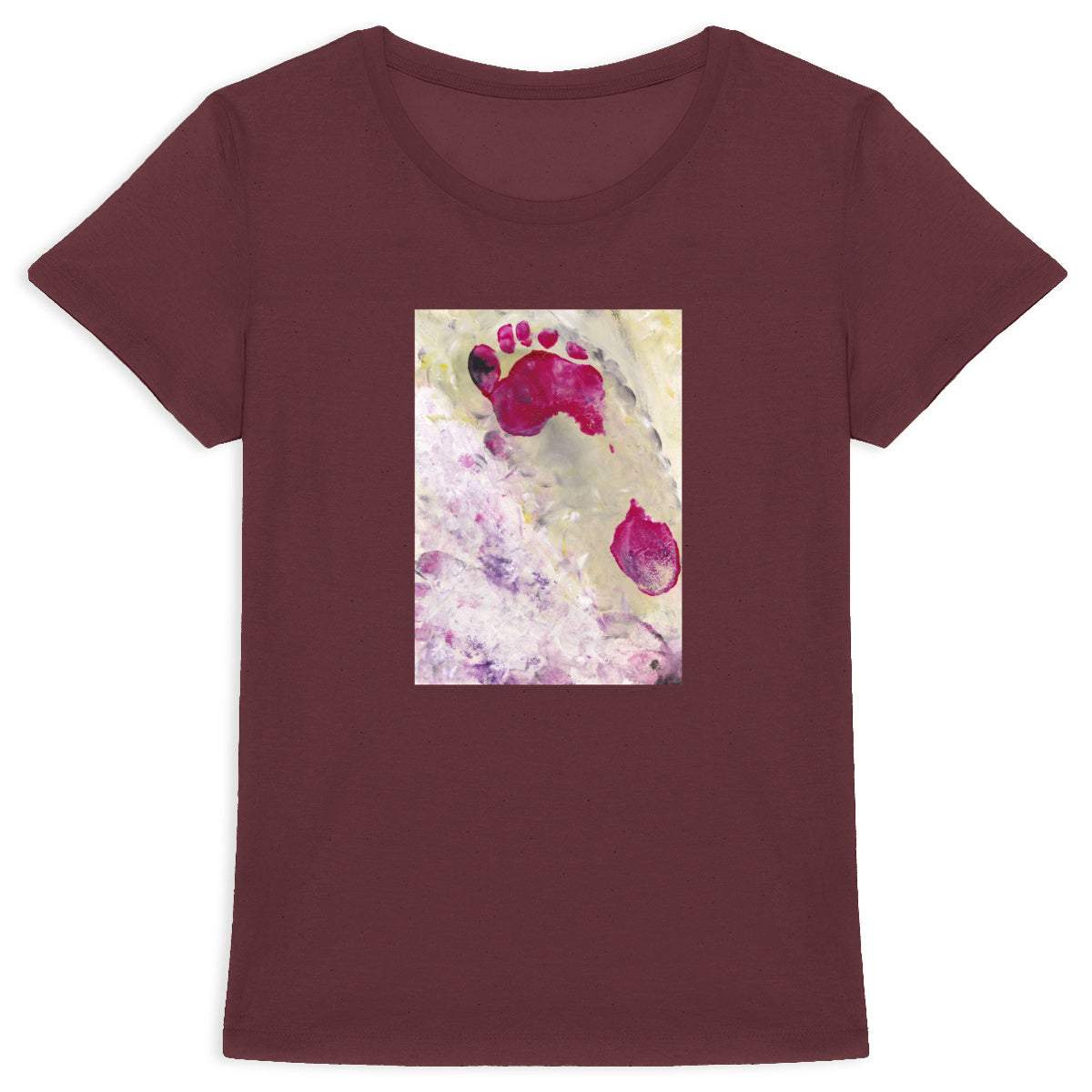Design by Maria - Women's heavyweight T-shirt - Footprints on the beach