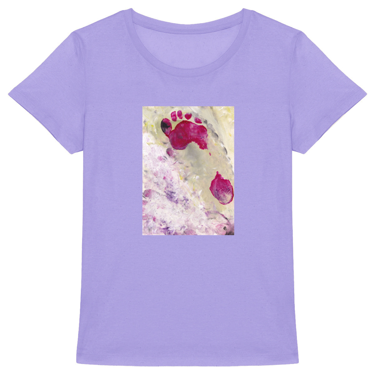 Design by Maria - Women's heavyweight T-shirt - Footprints on the beach
