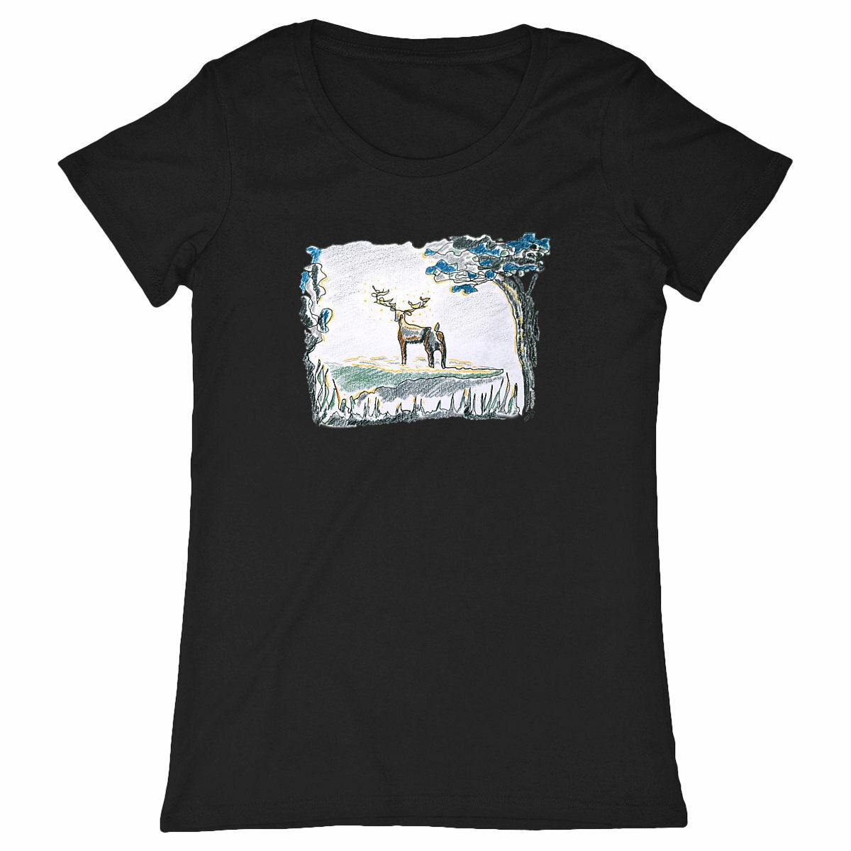 `Design by Jana - Womens classic t-shirt - deer in the forest