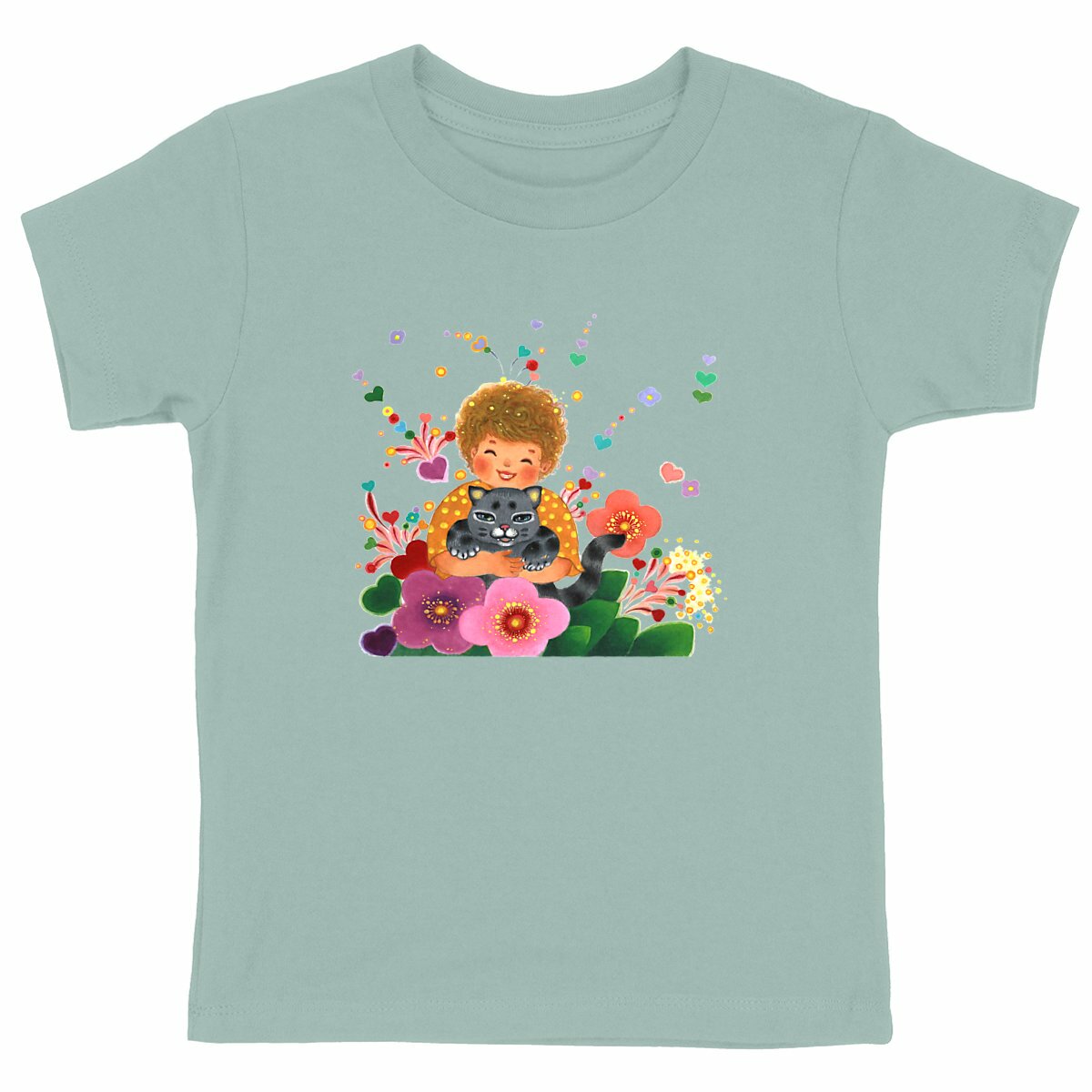 Happy - Kids T-shirt by Yu - front_green
