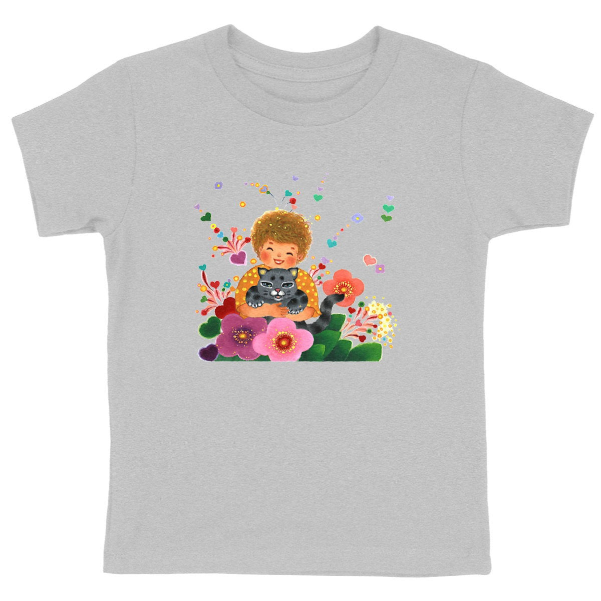 Happy - Kids T-shirt by Yu - front_heathergrey