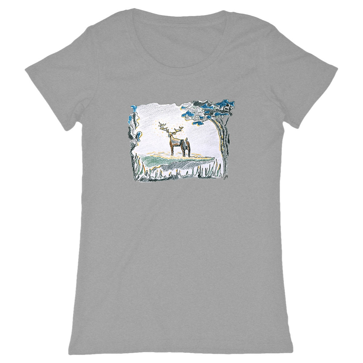 `Design by Jana - Womens classic t-shirt - deer in the forest