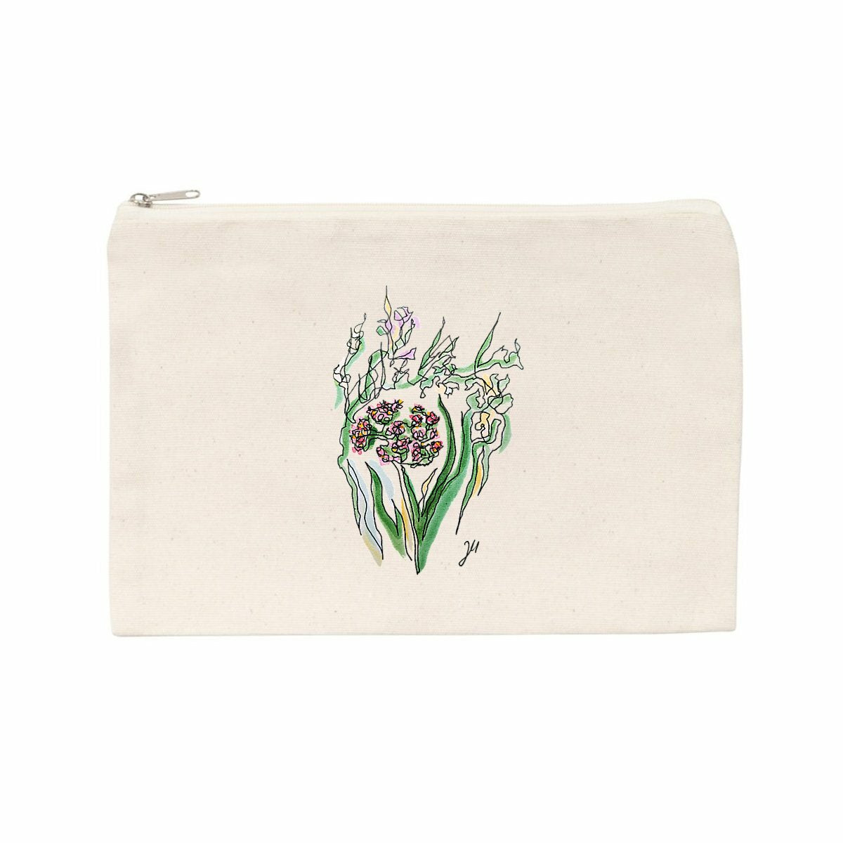 Design by Jana - Recycled cotton pouch - Flowers