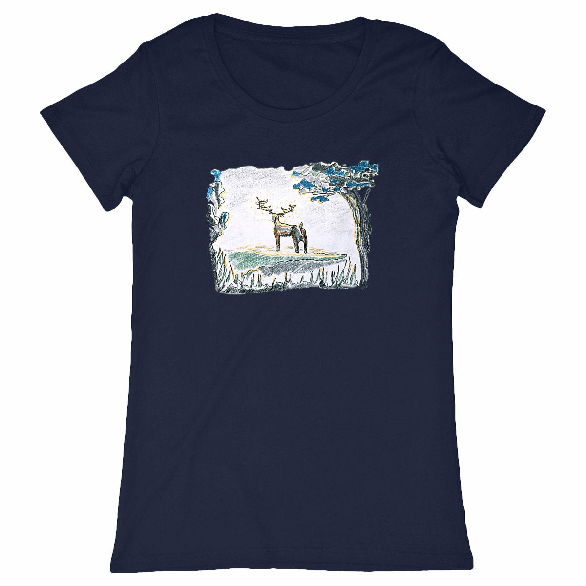 `Design by Jana - Womens classic t-shirt - deer in the forest