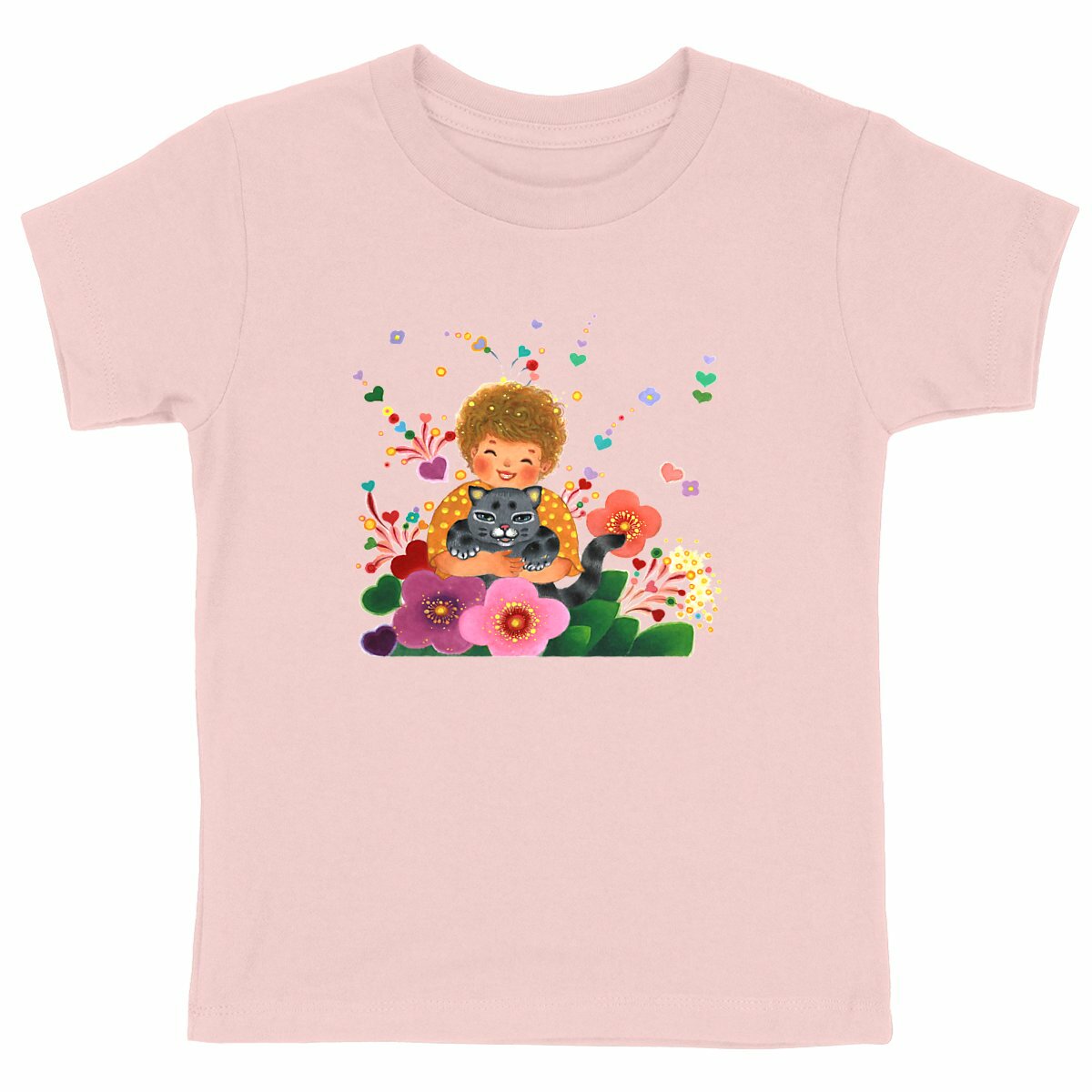 Happy - Kids T-shirt by Yu - front_pink