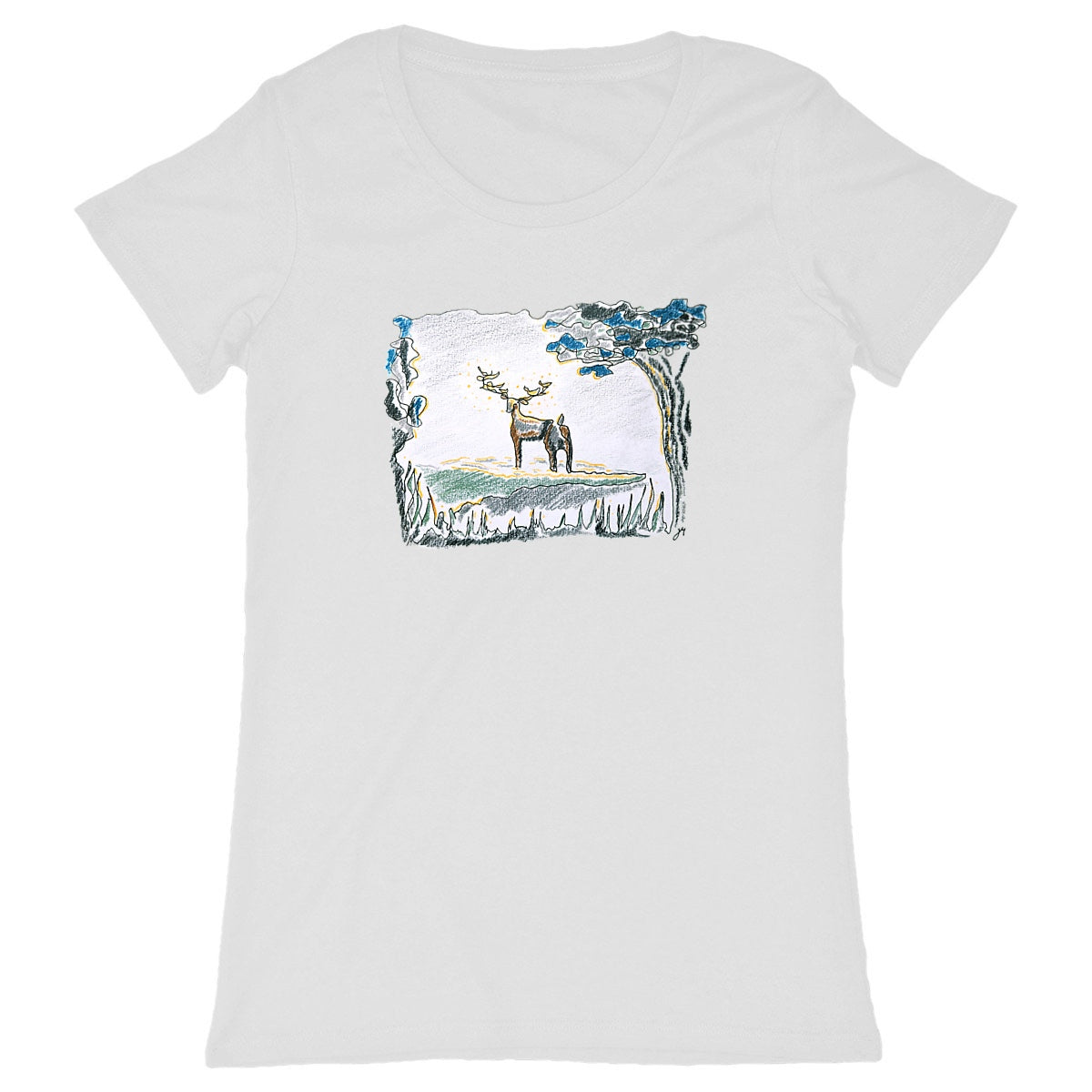 `Design by Jana - Womens classic t-shirt - deer in the forest