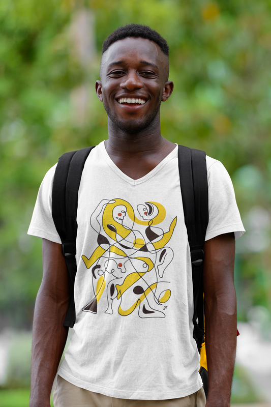 Ontwerp door Jana - Heren V-hals T-shirt - Doing